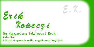 erik kopeczi business card